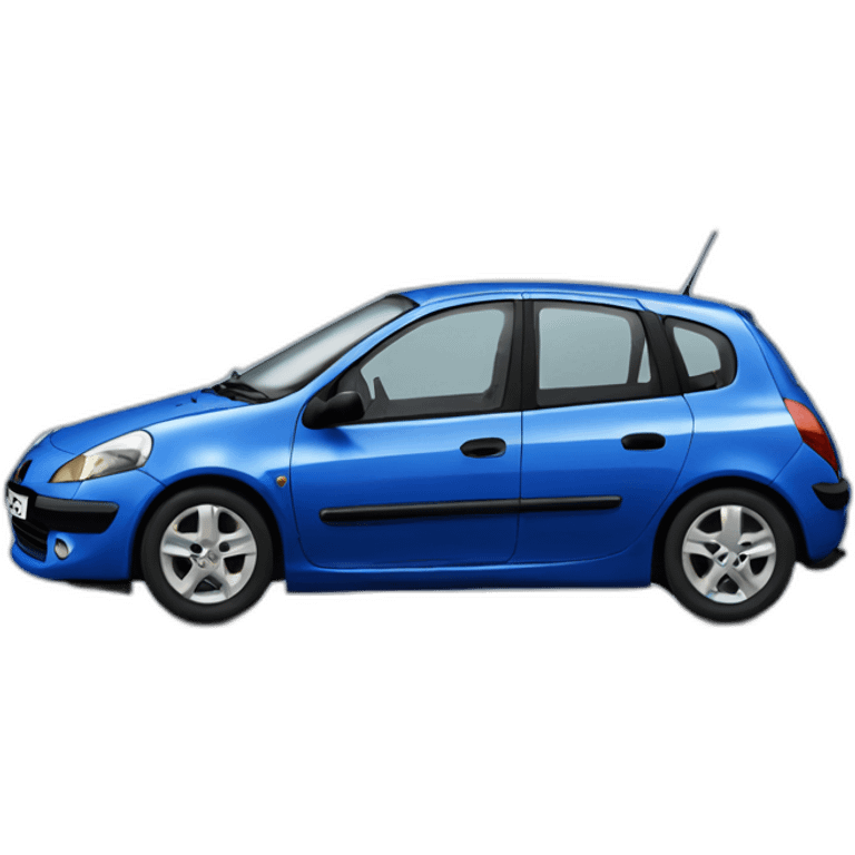 car Renault clio 2 blue five door emoji