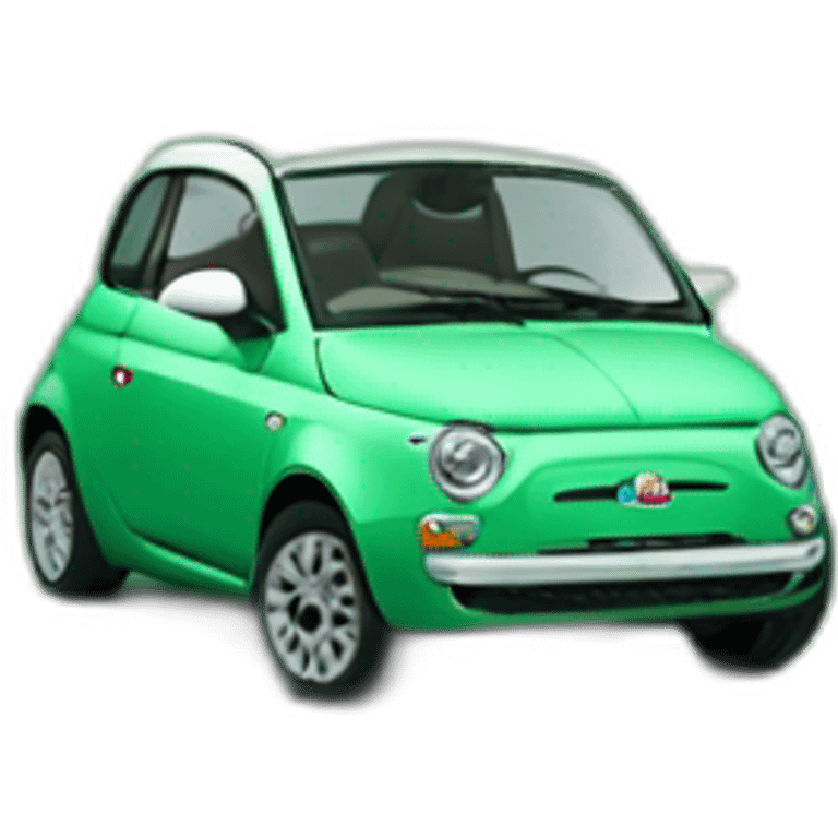 fiat 500 modern cabrio green emoji