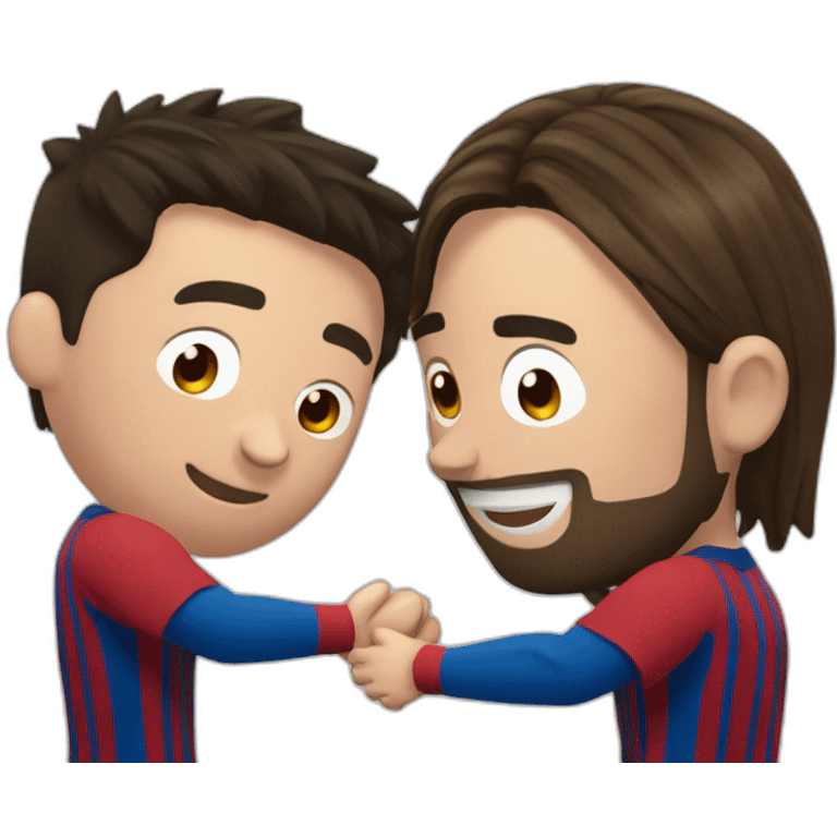 ronaldo and messi hug each other emoji