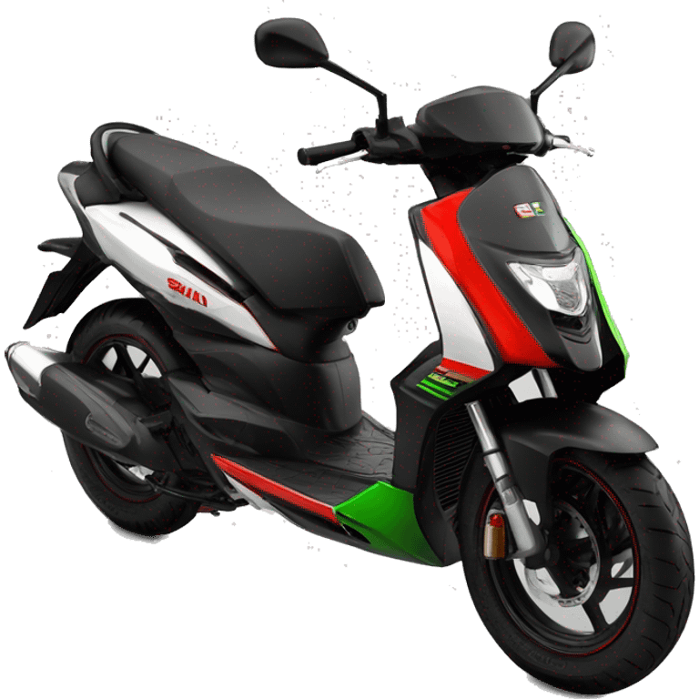 Black and red and a litle bit of green aprilia sr 50 replica 50cc emoji