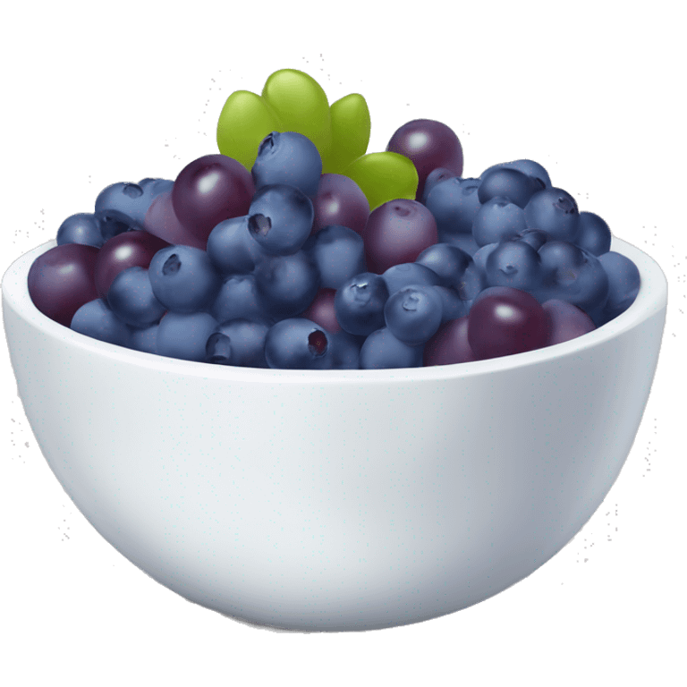 yoghurt bowl with grapes and blueberries emoji