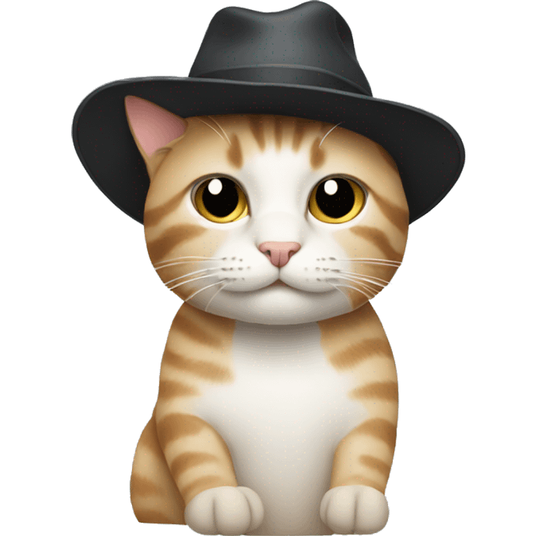 Cat using hat emoji