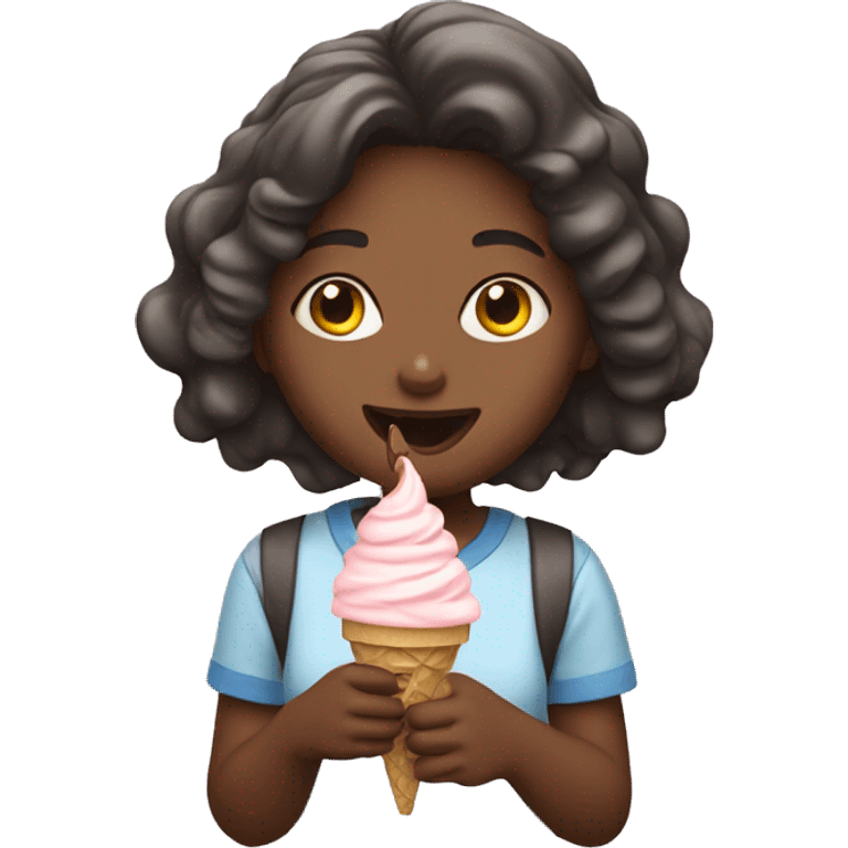 Girl eating ice cream emoji