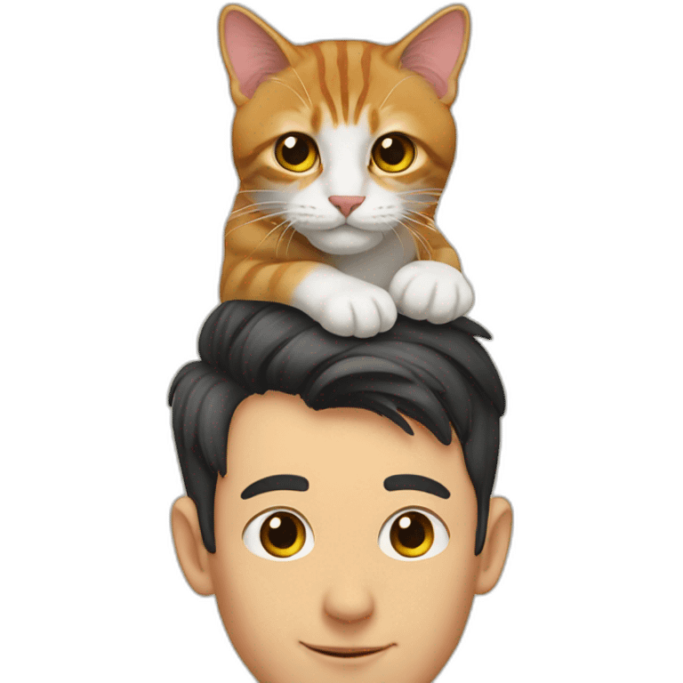 cat on a man’s head emoji