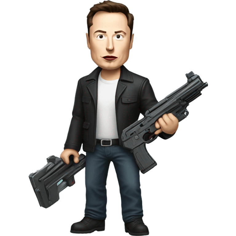 elon musk with toygun emoji