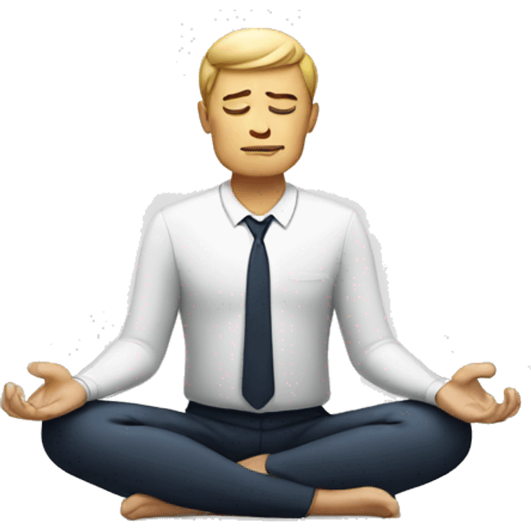 white businessman meditating emoji