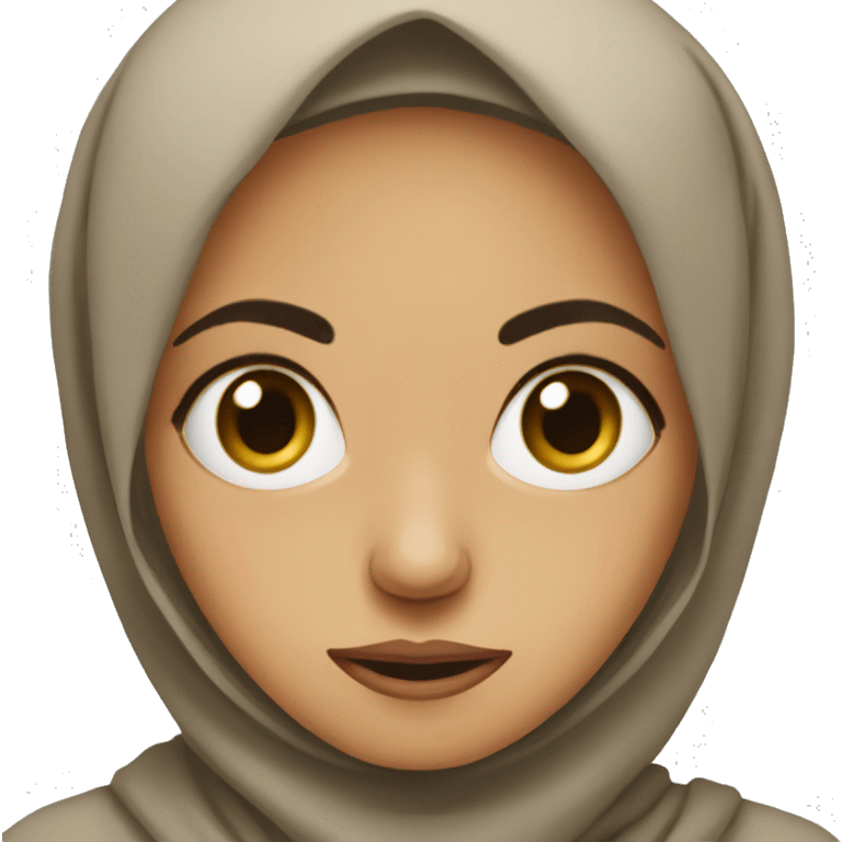 hijabi woman who looks very scared emoji