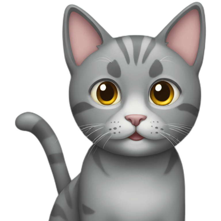 Birthday gray cat emoji