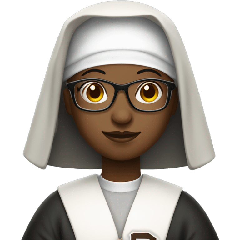 african nun with glasses and cross playing baseball emoji