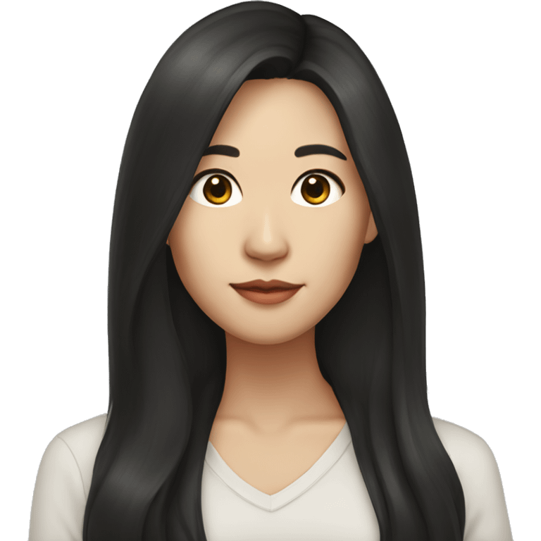 Whitney Lau, long dark hair, woman emoji