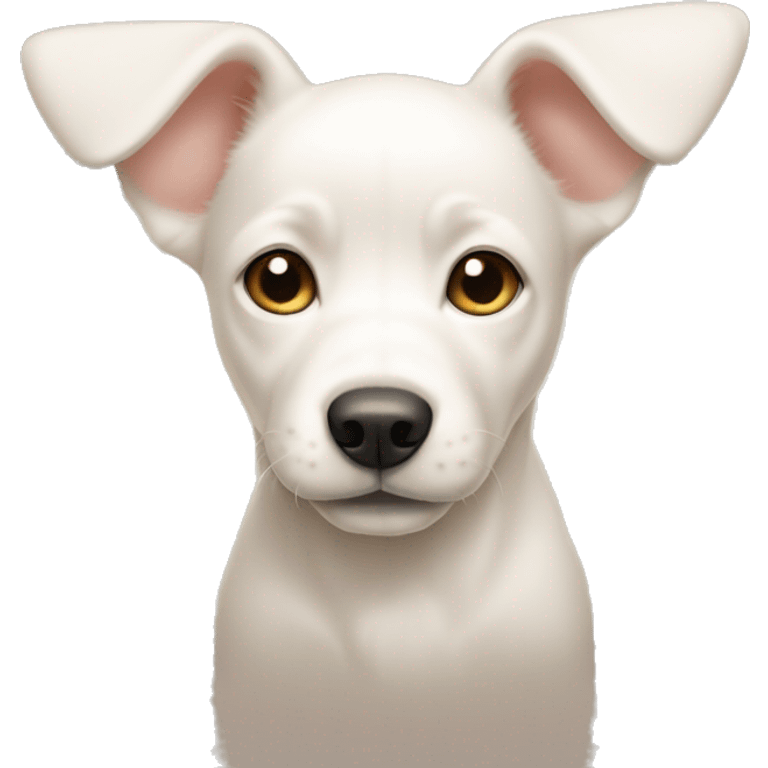 White puppy with beige ears emoji