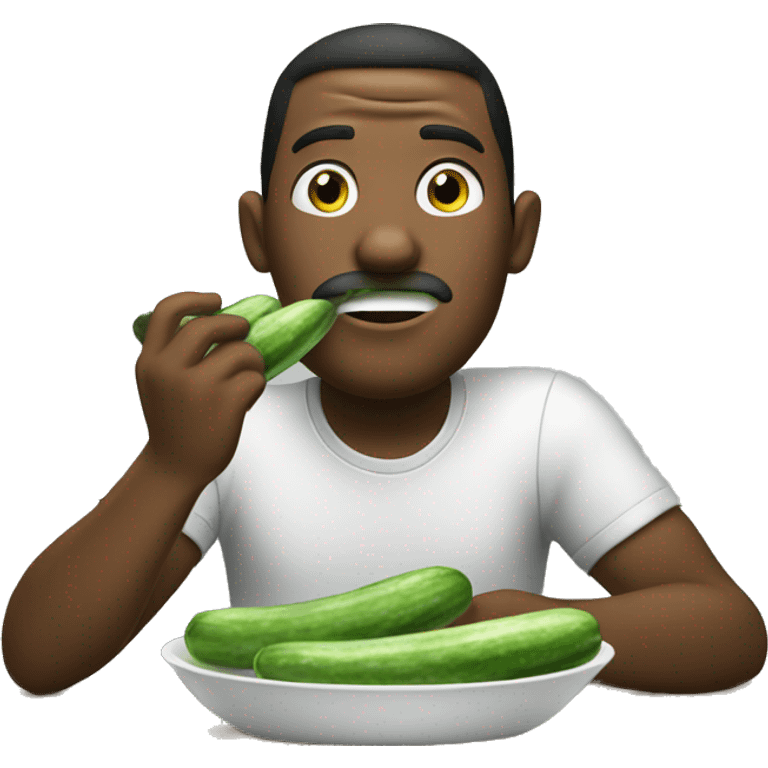 A man eatng cucumber  emoji