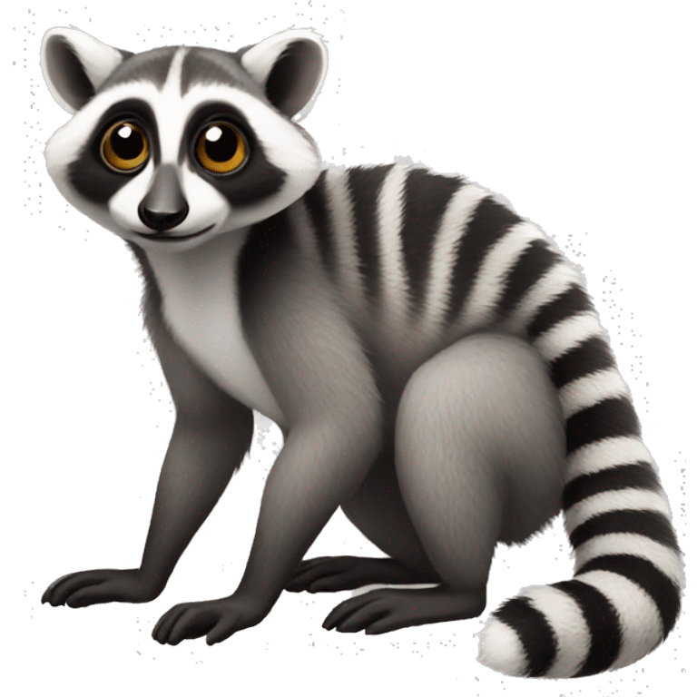 Lemur-Raccoon-hybrid full body emoji