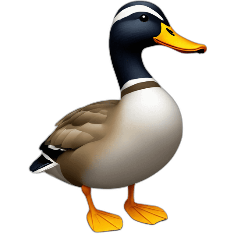 Mallard duck wearing a Canada goose jacket emoji