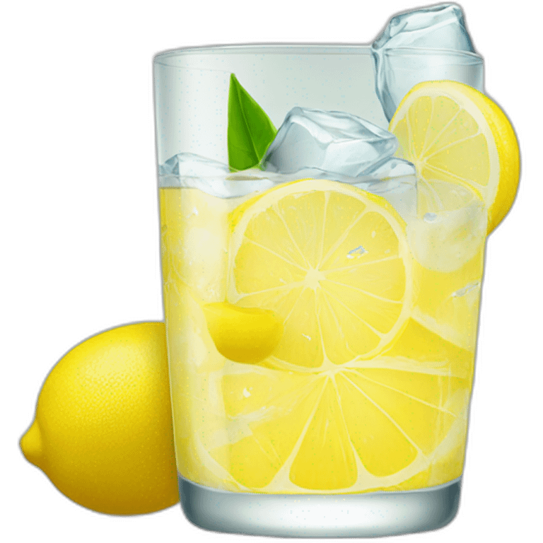 lemon in highball glass with ice emoji