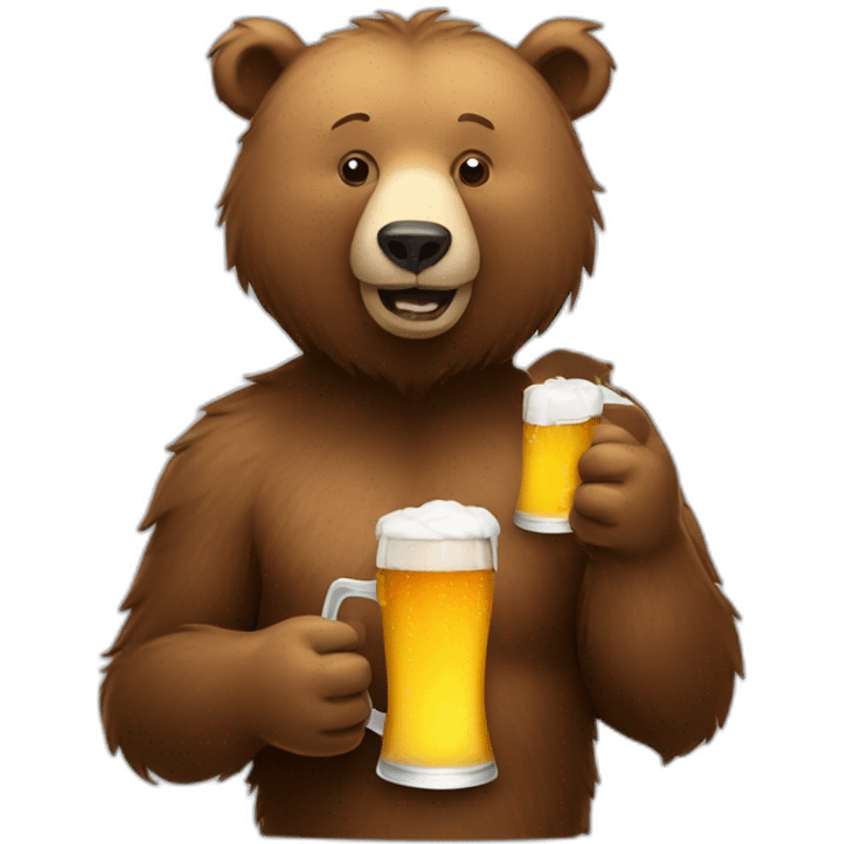 A bear drinking a beer emoji