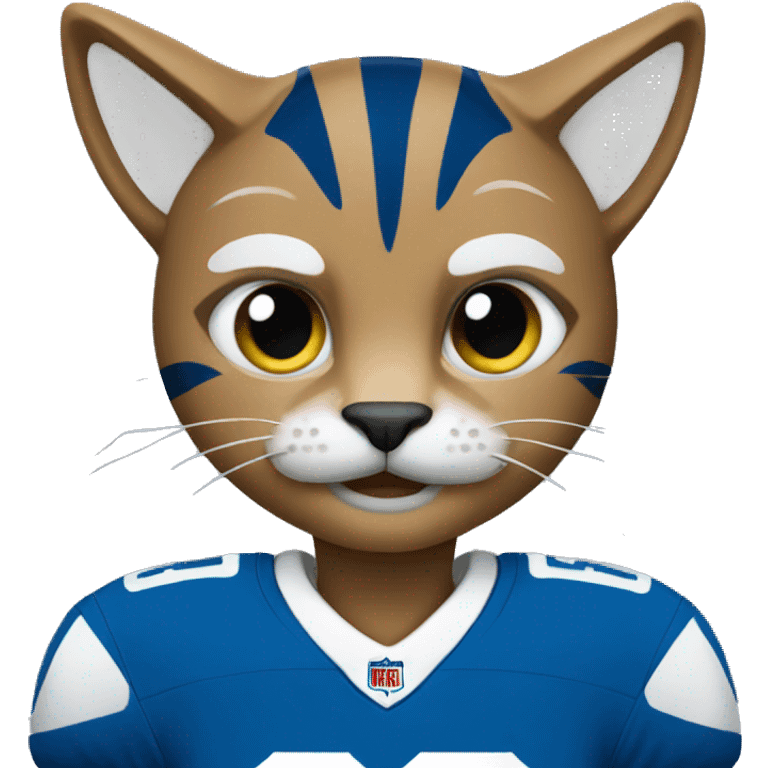 wildcat wearing blue football jersey emoji