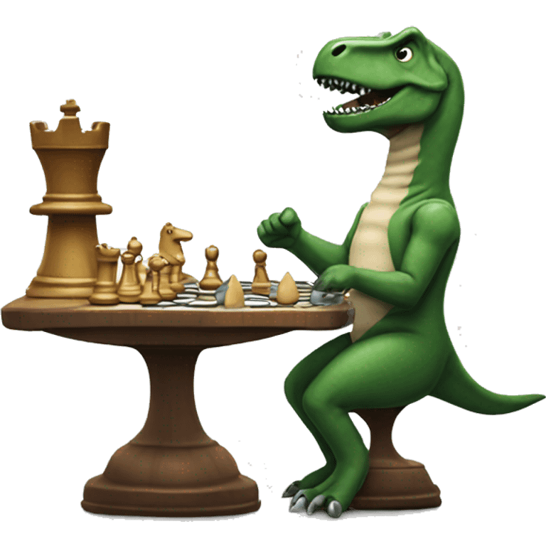 a trex playing chess emoji