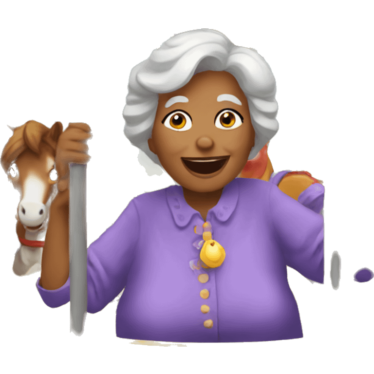 grannies on the carousel emoji