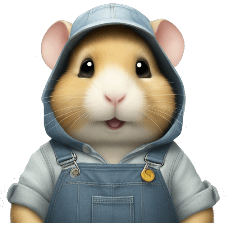 hamster in overalls inscription "Nanxing" emoji