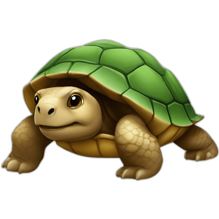 Tortue sur un ours emoji