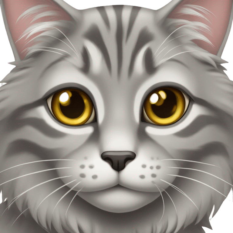 Grey main coon cat  emoji