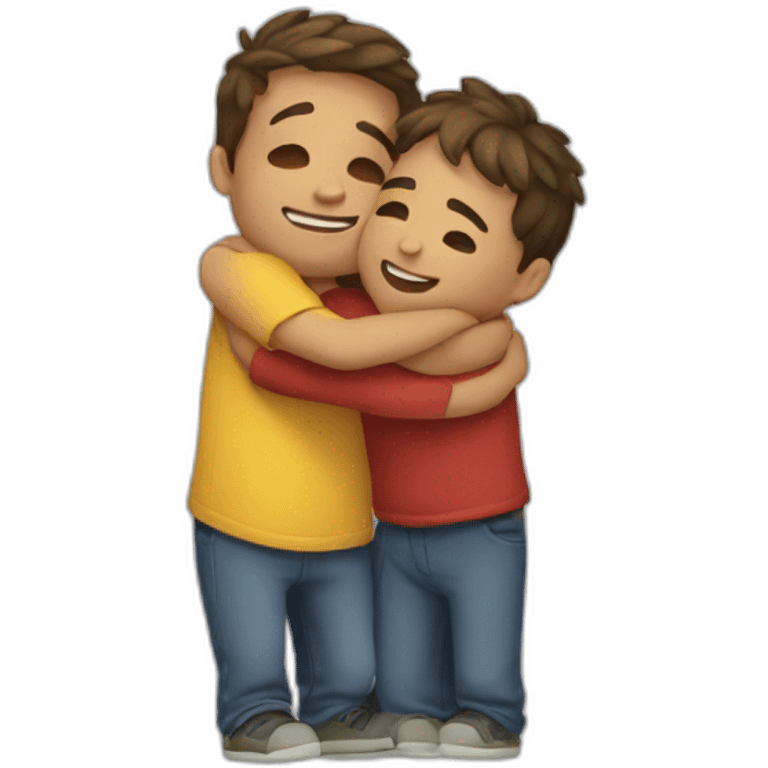 Boys hug emoji