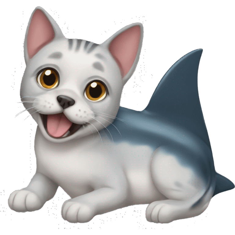 Half cat half dog half shark  emoji