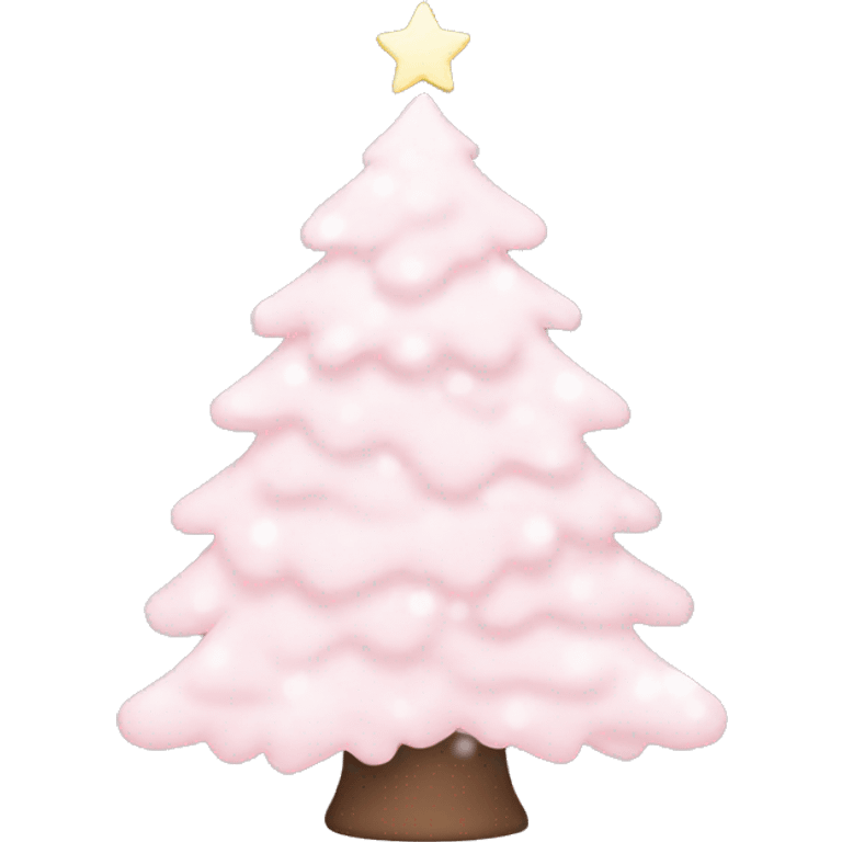 light pink aesthetic christmas tree with snow emoji