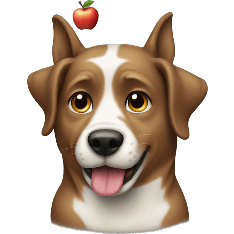 Dog eat apple emoji