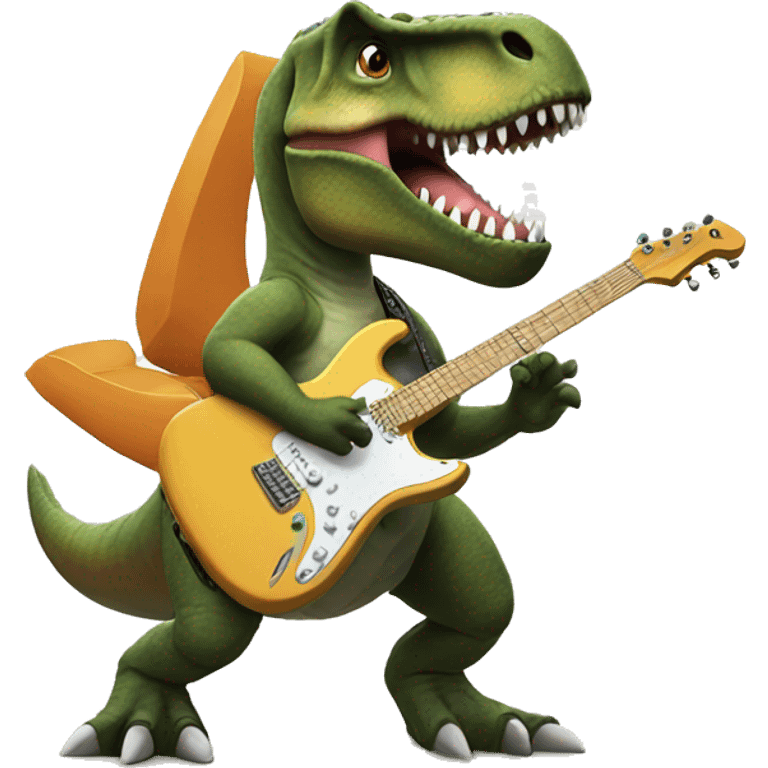 T rex playing guitar  emoji