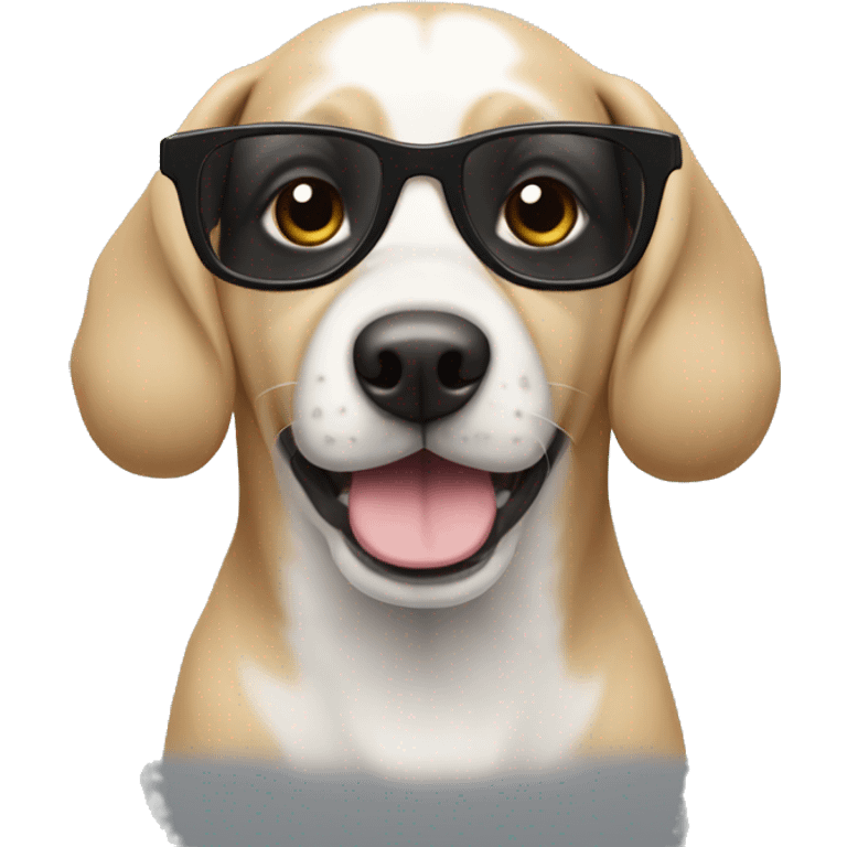 Dog That has Black glasses ￼ emoji