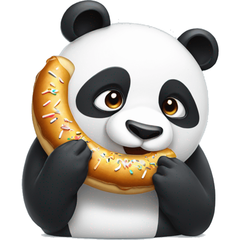 Panda with a donut head  emoji