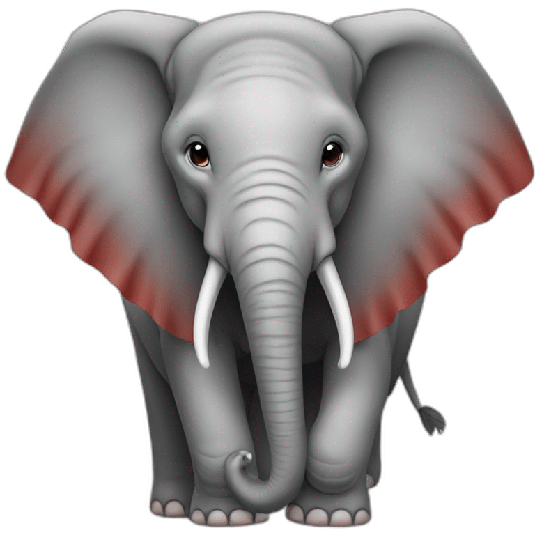 Éléphant rouge emoji