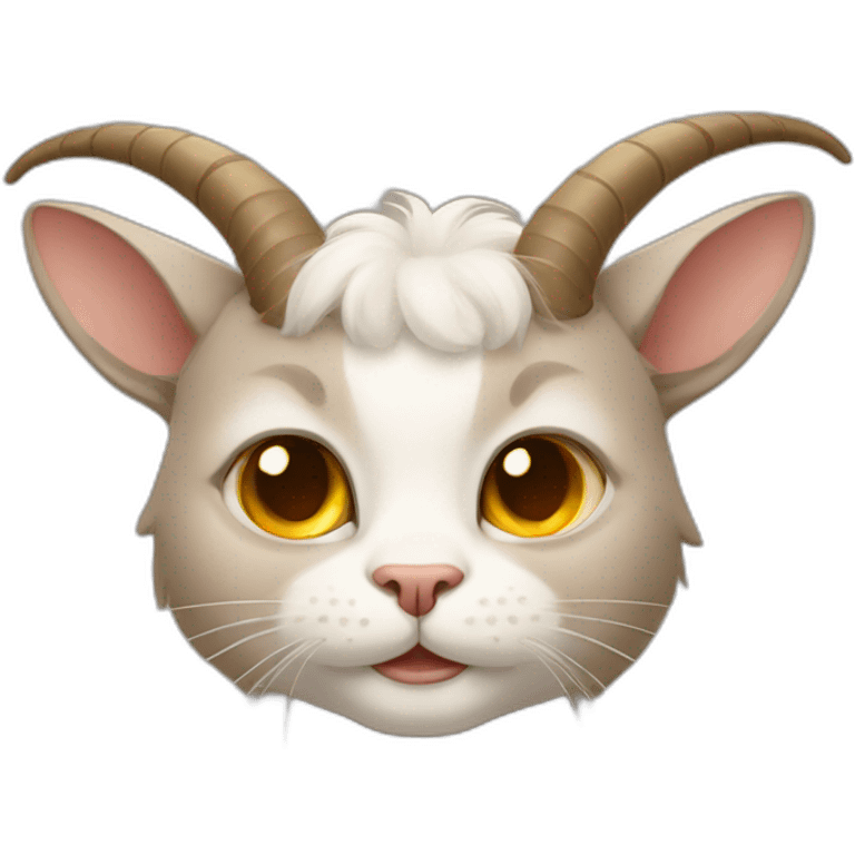 cute cat with goat horns emoji