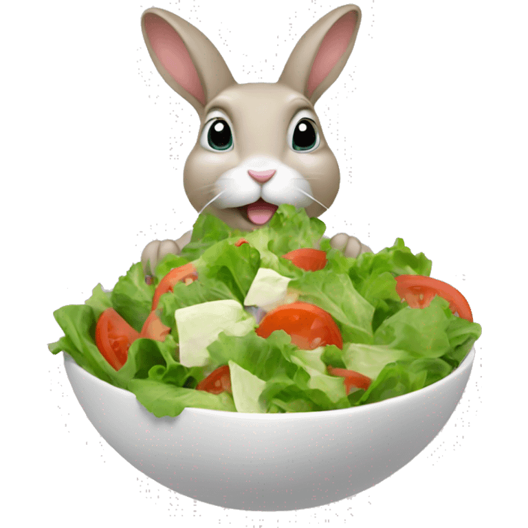 Bunny eating salad emoji