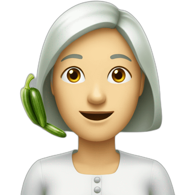 Frau beißt Zucchini emoji