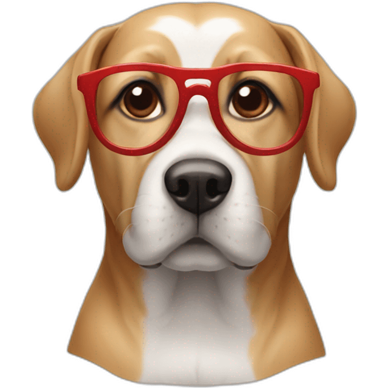 dog with red glasses emoji