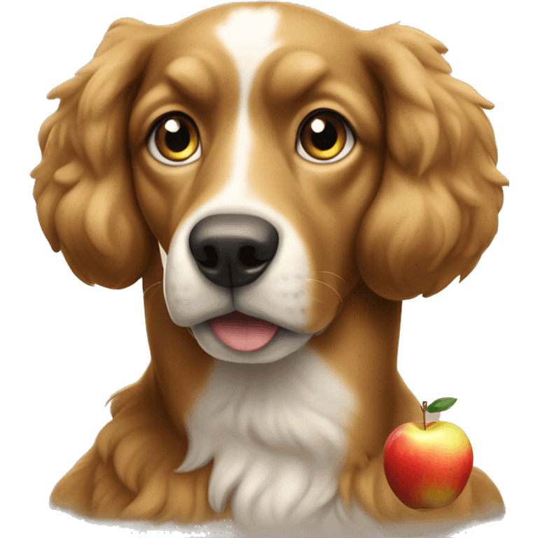 Isaac Newton as a Dog with an apple emoji