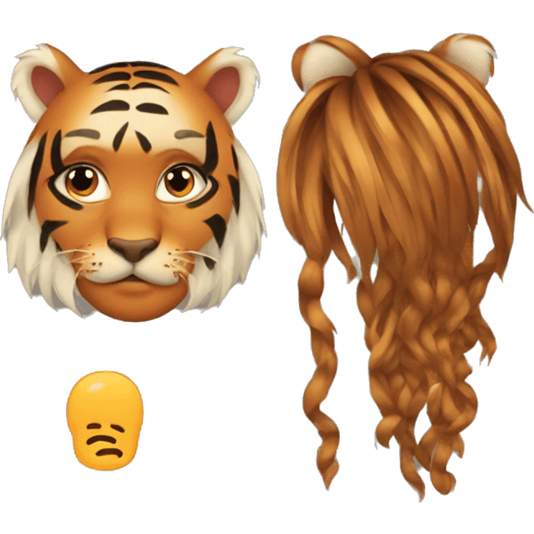 tiger with woman hair emoji