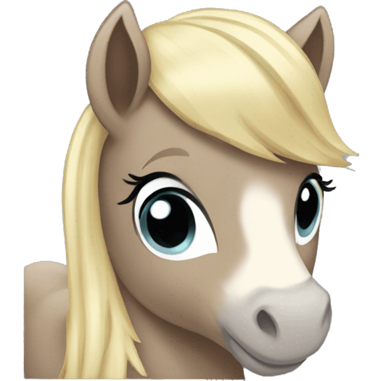 A tiny pony female horse  emoji