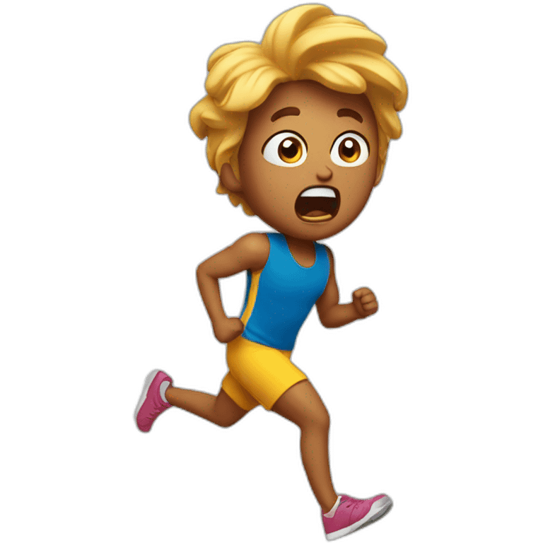 Panicked running emoji