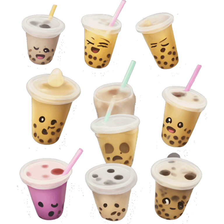 Bubble tea gossping surprised shocked  emoji