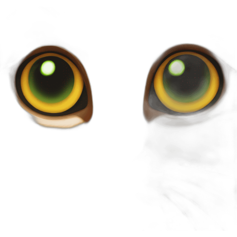 Orange and black cat with yellow eyes and green pupils emoji