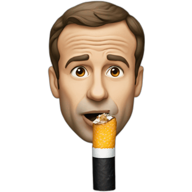 macron avec un cigare dans la bouche emoji