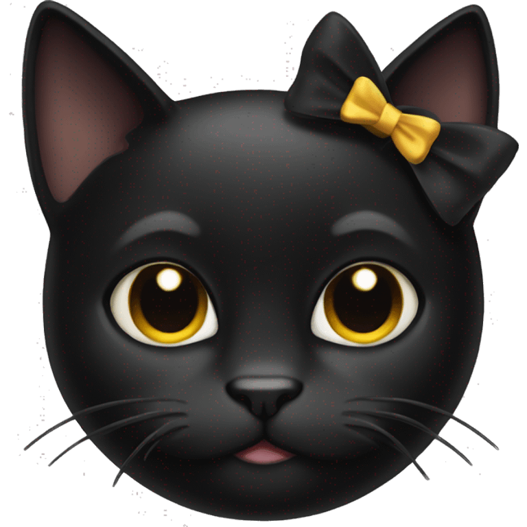 black cat with bow emoji