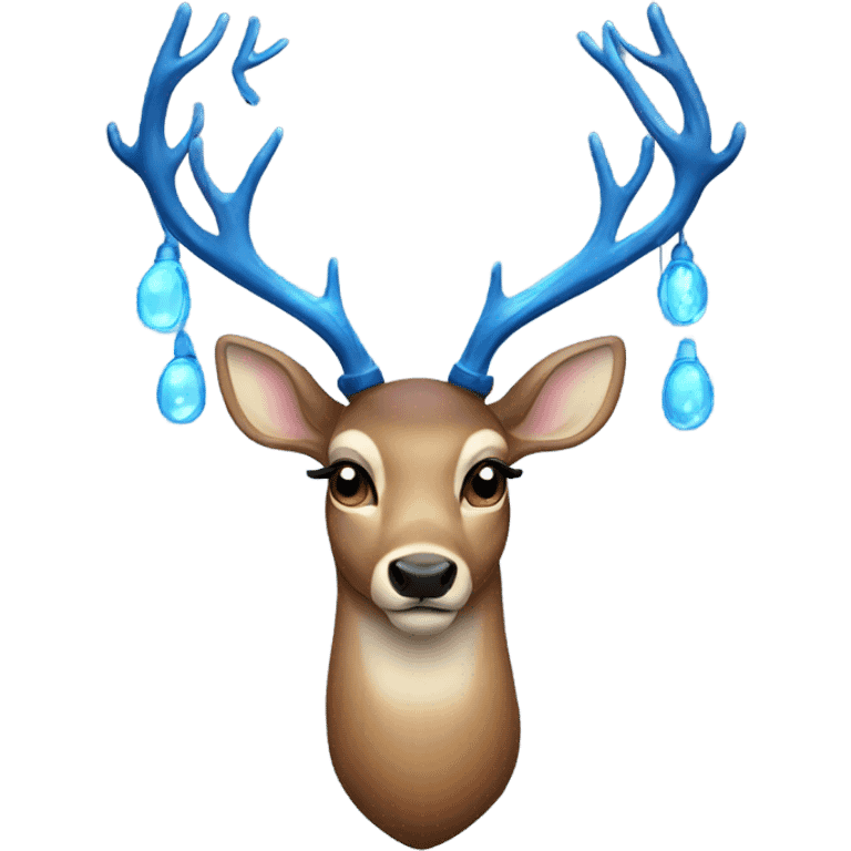 Deer with 8 blue lights on antlers  emoji