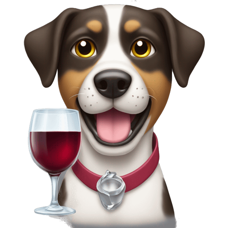 perro sabueso con copa de vino emoji