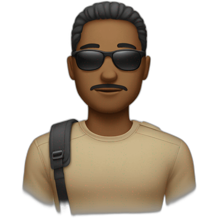 A man wearing sunglasses with a scar on his cheek emoji