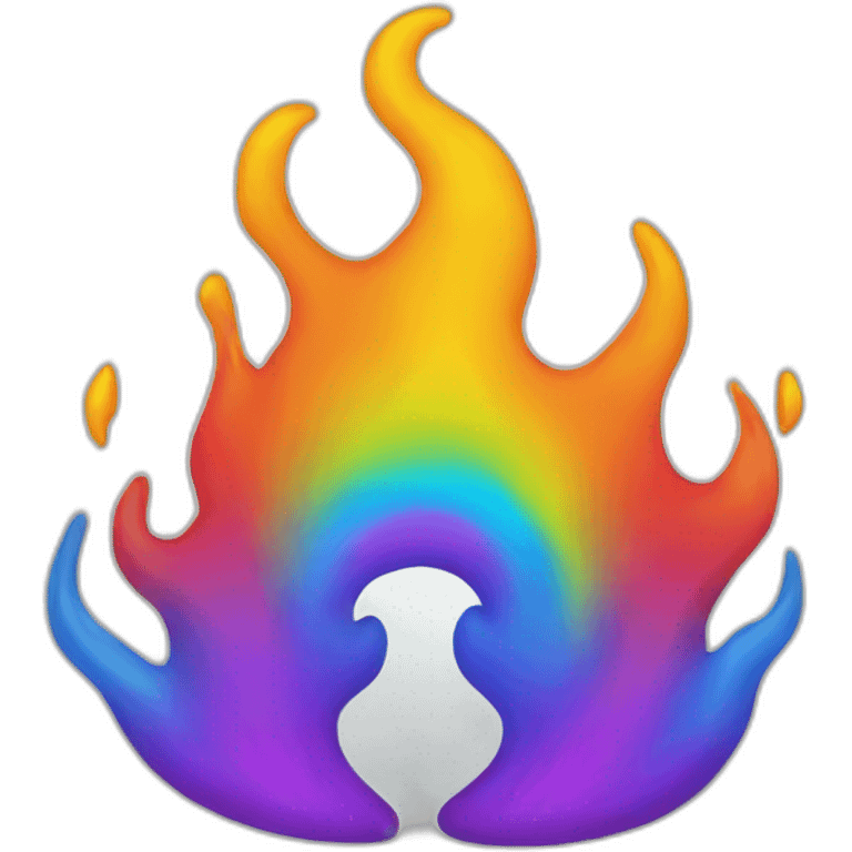 Rainbow flames emoji